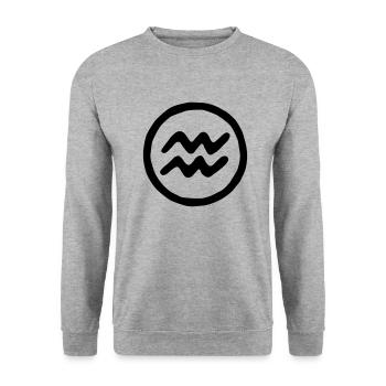 wassermann_a_1c - Unisex Pullover - Weißgrau meliert - Vorne - Alina (178cm) & Michal (187cm)