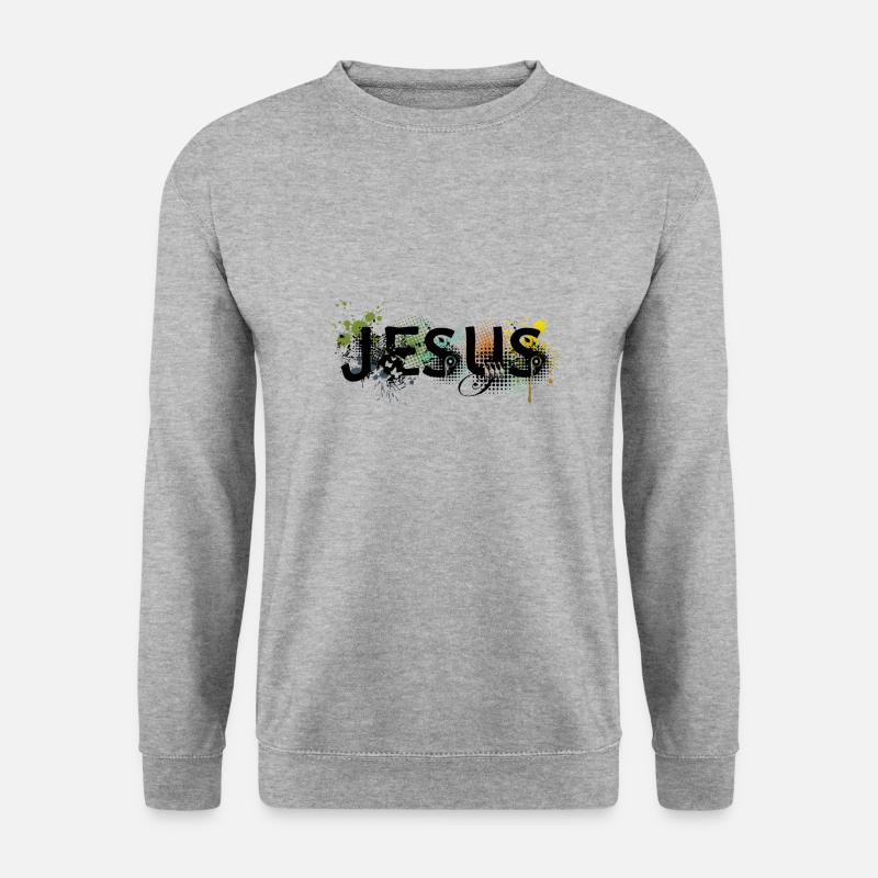 Jesus de - Unisex Pullover - Weißgrau meliert