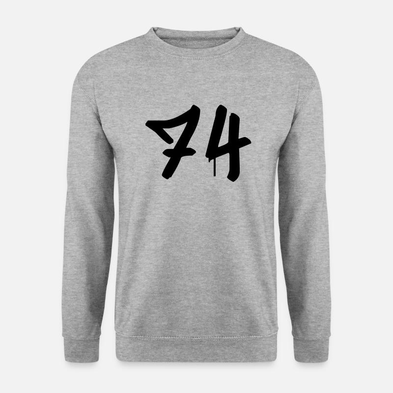 Graffiti : 74 - Unisex Pullover - Weißgrau meliert