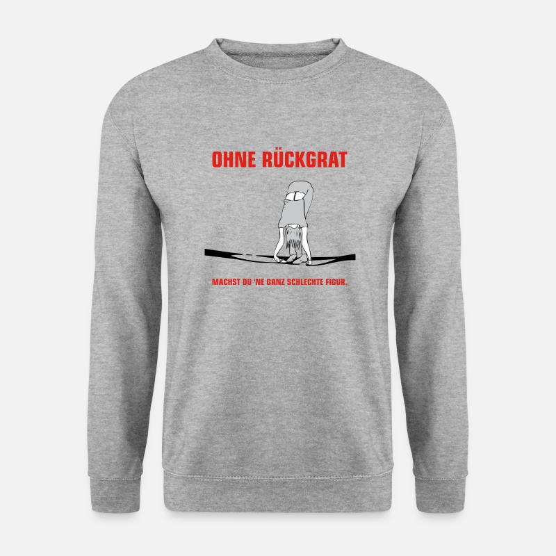Zivilcourage - Ohne Rückgrat machst du 'ne ganz - Unisex Pullover - Weißgrau meliert