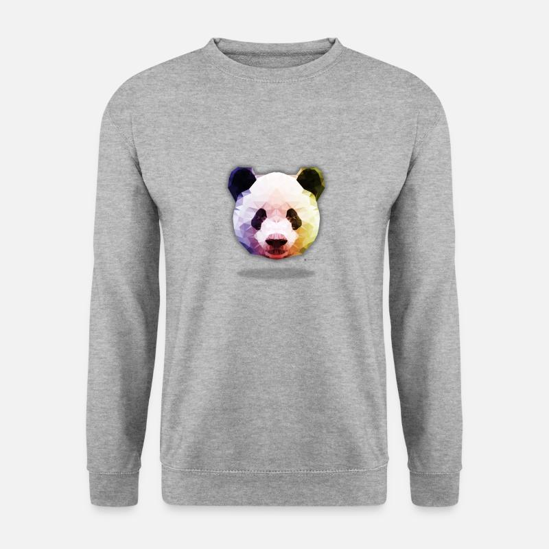 Panda poster - Unisex Pullover - Weißgrau meliert