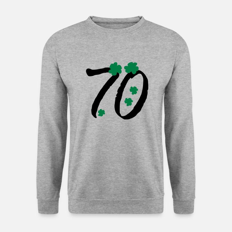 Kleeblatt-Nummer 70 - Unisex Pullover - Weißgrau meliert