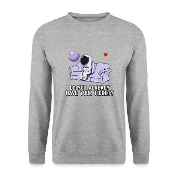 Planet Astronaut Space Space Idée cadeau - Sweat-shirt Unisexe - gris chiné - Devant - Alina (178cm) & Michal (187cm)
