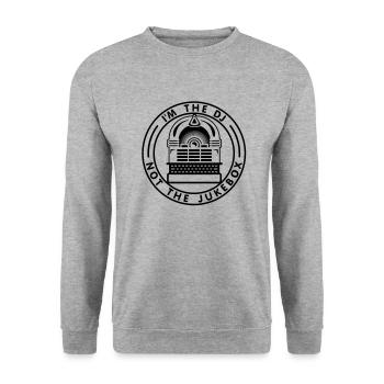 I'm the DJ not the jukebox (B, 1c) - Unisex Sweatshirt - salt & pepper - Front - Alina (178cm) & Michal (187cm)
