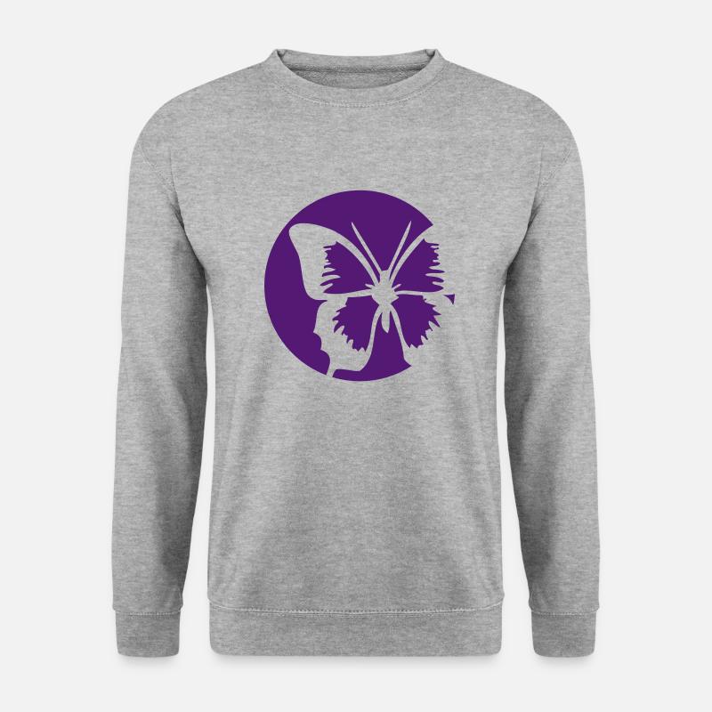 butterfly - Unisex Pullover - Weißgrau meliert