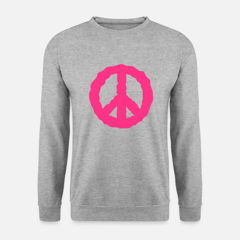 logo Frieden love2 - Unisex Pullover - Weißgrau meliert