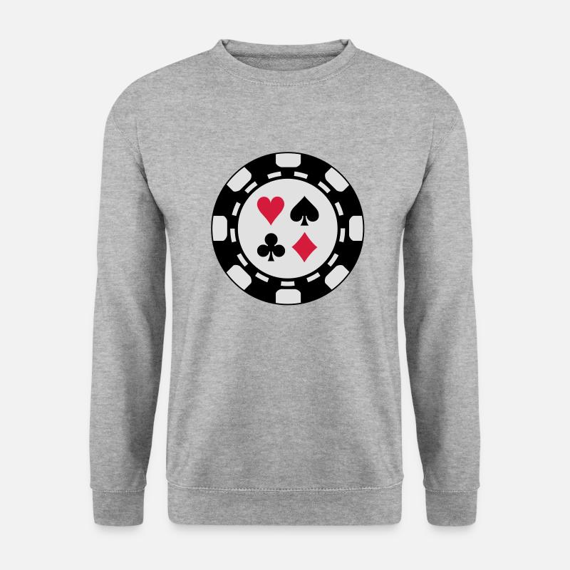 poker_chip - Unisex Pullover - Weißgrau meliert
