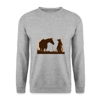 Fille occidentale - Sweat-shirt Unisexe - gris chiné - Devant - Alina (178cm) & Michal (187cm)