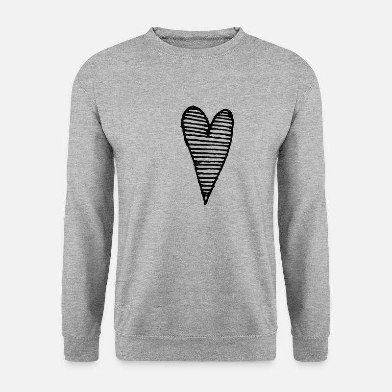 Herz Liebe - Unisex Pullover - Weißgrau meliert