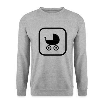 kinderwagen__logo__f1 - Sweat-shirt Unisexe - gris chiné - Devant - Alina (178cm) & Michal (187cm)