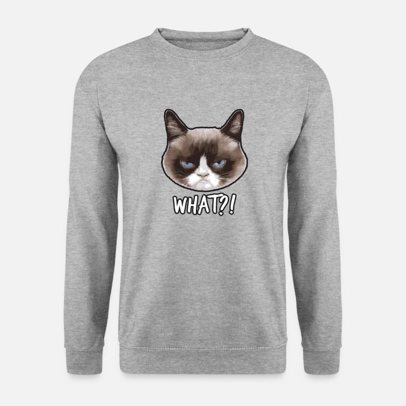 Grumpy Cat What? - Unisex Sweatshirt - salt & pepper