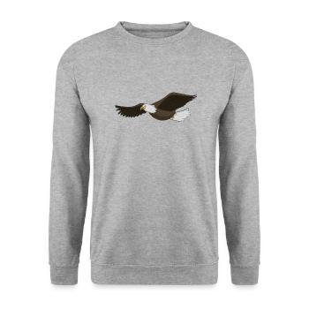 Adler - Unisex Pullover - Weißgrau meliert - Vorne - Alina (178cm) & Michal (187cm)