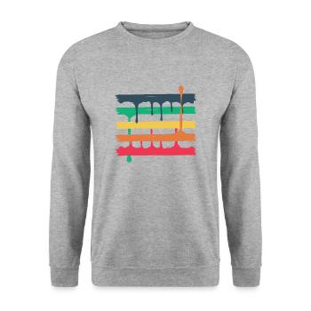 5 colored beams - Unisex Sweatshirt - salt & pepper - Front - Alina (178cm) & Michal (187cm)