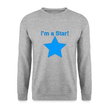 I'm a Star Blue - Unisex Sweatshirt - salt & pepper - Front - Alina (178cm) & Michal (187cm)