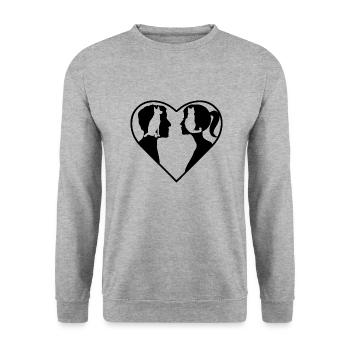 Love - a heart for animals dog cat - Unisex Sweatshirt - salt & pepper - Front - Alina (178cm) & Michal (187cm)