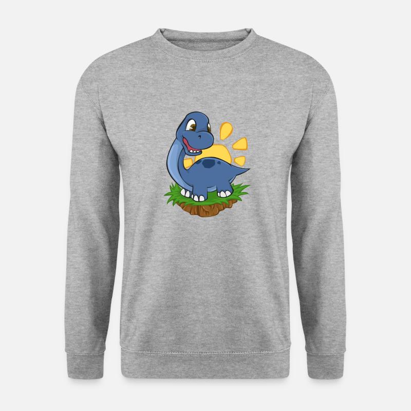 Dinosaurier Süße Dino Titanosaurier - Geschenkidee - Unisex Pullover - Weißgrau meliert