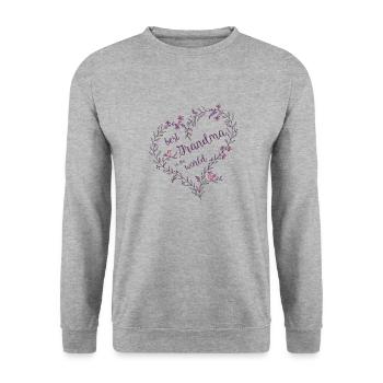 Best Grandma in the World - Gift Idea - Sweat-shirt Unisexe - gris chiné - Devant - Alina (178cm) & Michal (187cm)