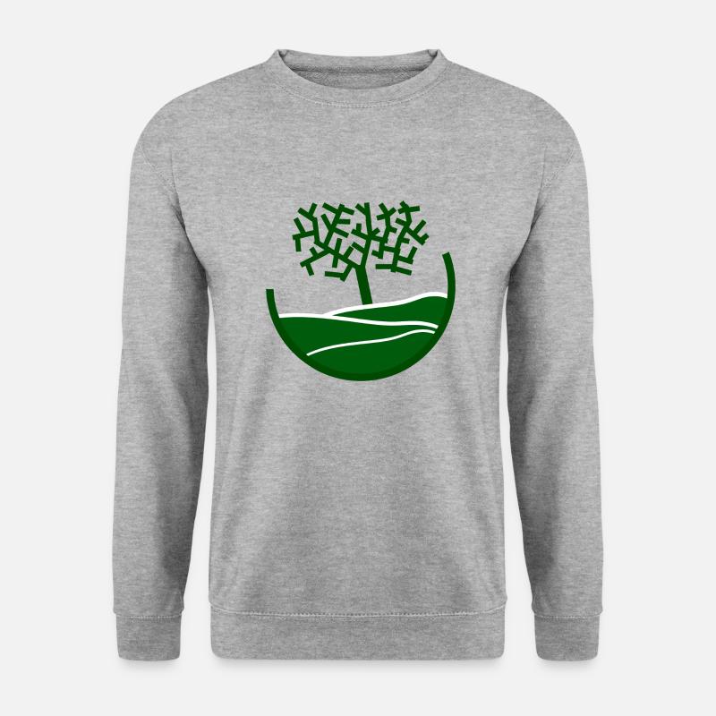 Baum Kunst grün - Unisex Pullover - Weißgrau meliert