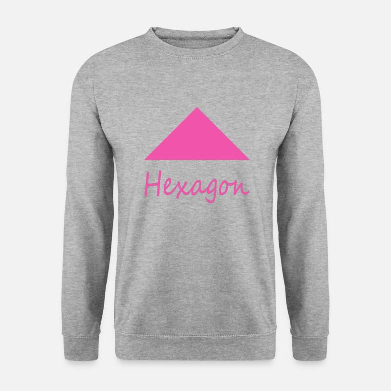 Falsche Hexagonform - Unisex Pullover - Weißgrau meliert