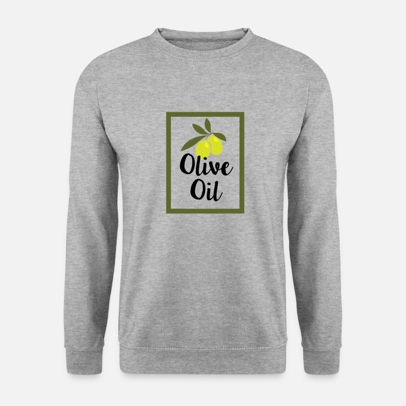 Oliven Öl Geschenk - Unisex Pullover - Weißgrau meliert