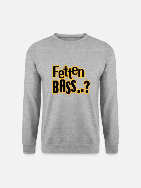 Fetten Bass..? - Unisex Pullover - Weißgrau meliert