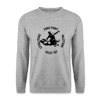 Free Fight MMA - Unisex Pullover - Weißgrau meliert - Vorne - Alina (178cm) & Michal (187cm)