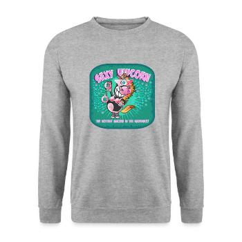 Licorne sexy, licorne nette en lingerie - Sweat-shirt Unisexe - gris chiné - Devant - Alina (178cm) & Michal (187cm)