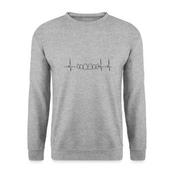 EKG jaw teeth dentist dental laboratory dentistry - Unisex Sweatshirt - salt & pepper - Front - Alina (178cm) & Michal (187cm)