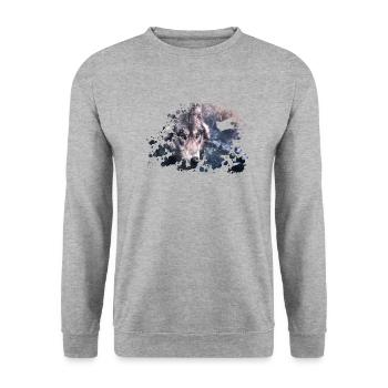 Splash couleur de loup - Sweat-shirt Unisexe - gris chiné - Devant - Alina (178cm) & Michal (187cm)