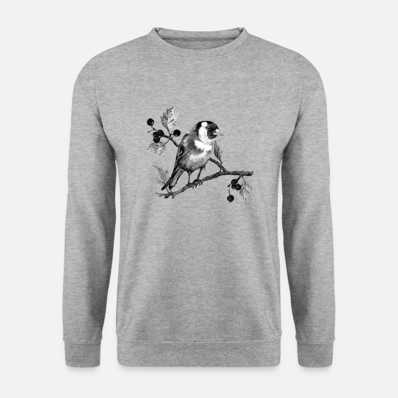 Goldfinch Vogel - Unisex Pullover - Weißgrau meliert