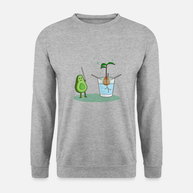 Avocado-Geburt - Unisex Pullover - Weißgrau meliert