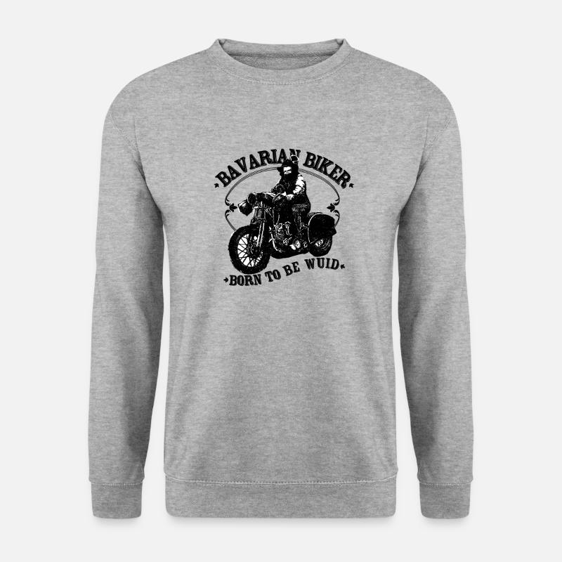 Bavarian Biker - Unisex Pullover - Weißgrau meliert