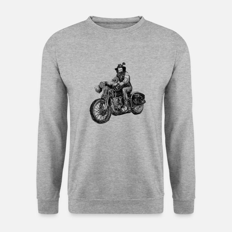 Bavarian Biker - Unisex Pullover - Weißgrau meliert