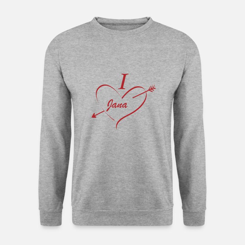 I Love Jana - Unisex Pullover - Weißgrau meliert