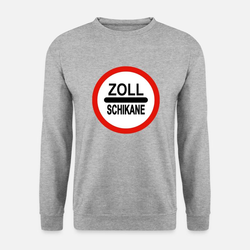 Zoll Schikane - nicht Zoll Douane ! - Unisex Pullover - Weißgrau meliert