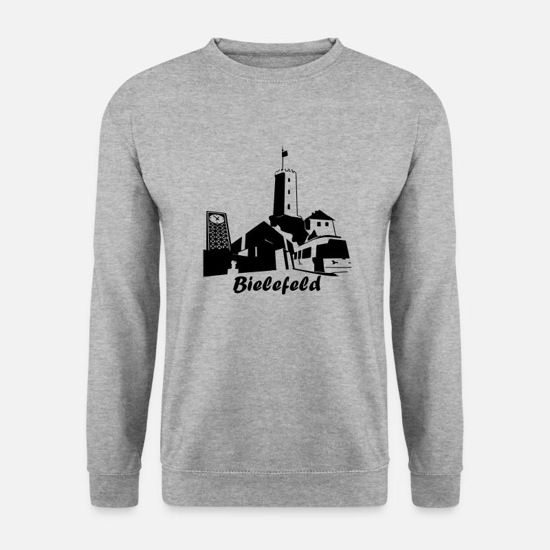 Bielefeld Skyline - Unisex Pullover - Weißgrau meliert