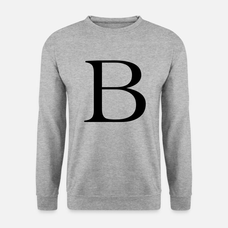 B - Unisex Pullover - Weißgrau meliert