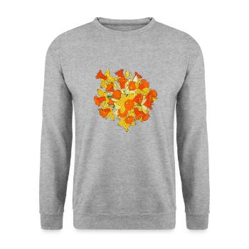 Daffodil Flower Bouquet - Unisex Sweatshirt - salt & pepper - Front - Alina (178cm) & Michal (187cm)