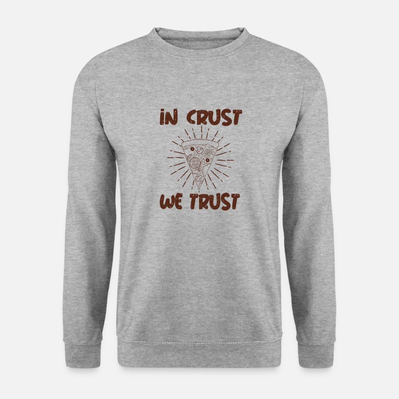 IN CRUST WE TRUST - Unisex Pullover - Weißgrau meliert