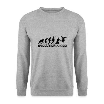 EVOLUTION AIKIDO - Unisex Sweatshirt - salt & pepper - Front - Alina (178cm) & Michal (187cm)