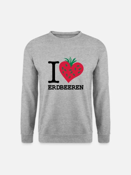 i_love_erdbeeren_3 - Unisex Pullover - Weißgrau meliert