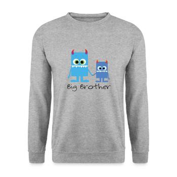 cute monster siblings, big brother - Unisex Sweatshirt - salt & pepper - Front - Alina (178cm) & Michal (187cm)