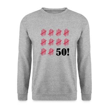 kratzer_50_2 - Unisex Pullover - Weißgrau meliert - Vorne - Alina (178cm) & Michal (187cm)