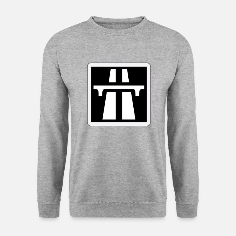 Autobahn-Symbol - Unisex Pullover - Weißgrau meliert