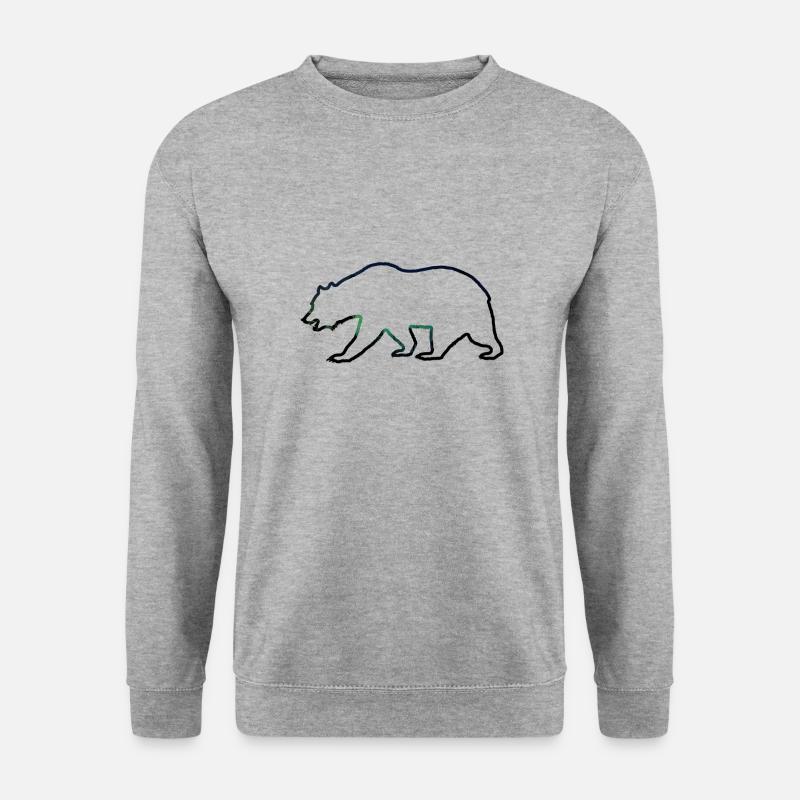 Bär - Unisex Pullover - Weißgrau meliert
