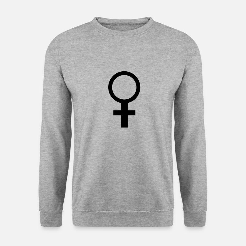 Weiblich Symbol - Unisex Pullover - Weißgrau meliert