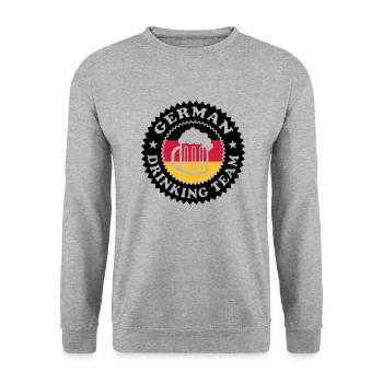 German Drinking Team 01 - Unisex Pullover - Weißgrau meliert - Vorne - Alina (178cm) & Michal (187cm)