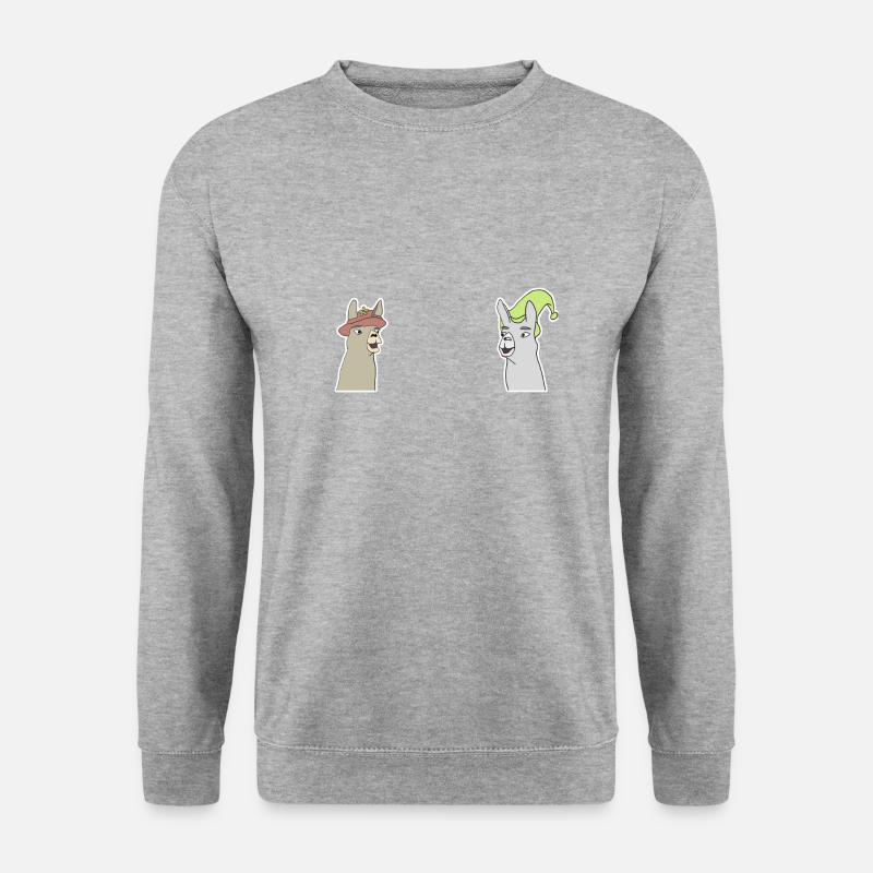 LAMAS - Unisex Pullover - Weißgrau meliert