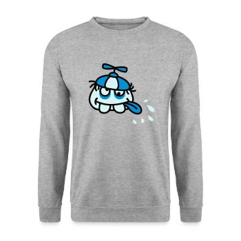 Funny Crazy Stupid Face - Unisex Sweatshirt - salt & pepper - Front - Alina (178cm) & Michal (187cm)