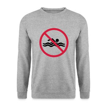 swim forbidden no shield warning zone beware - Unisex Sweatshirt - salt & pepper - Front - Alina (178cm) & Michal (187cm)